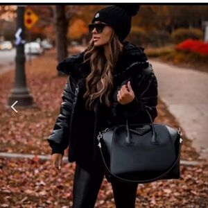 NEW NWT Beautiful Express reversible faux fur and leather coat-Black-XS